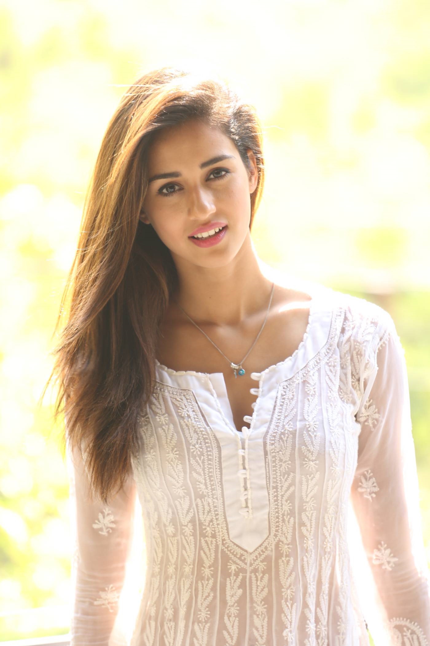 Disha Patani Hot In Transparent White Chudi At Outdoor Photoshoot