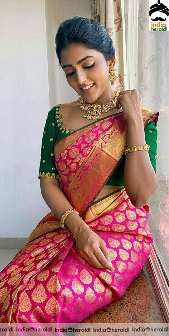Eesha rebba Cute Pink Traditional Saree Stills