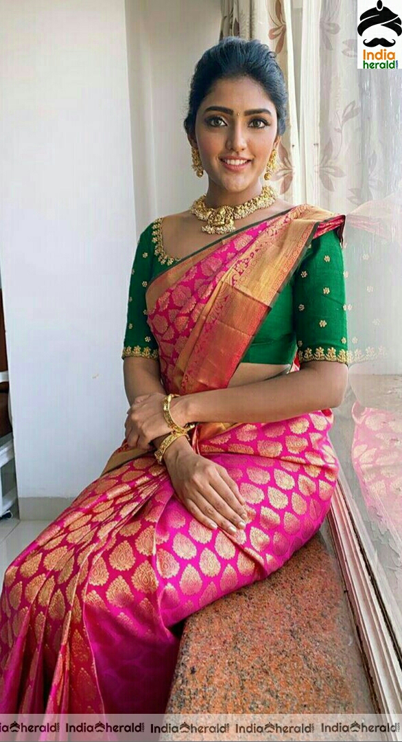 Eesha rebba Cute Pink Traditional Saree Stills