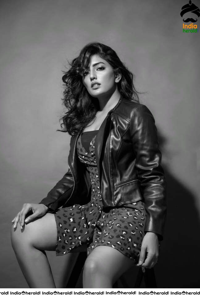 Eesha Rebba Hot Thighs Show in B and W Photoshoot