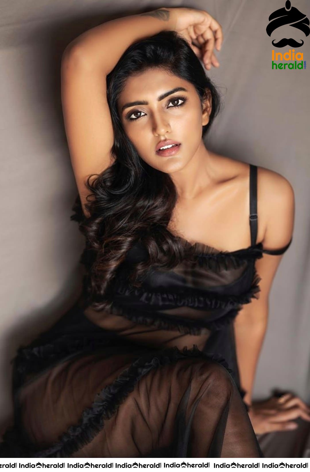Eesha Rebba Tempts Your Mood in Black Transparent Robe Exposing Inner Beauty Set 1