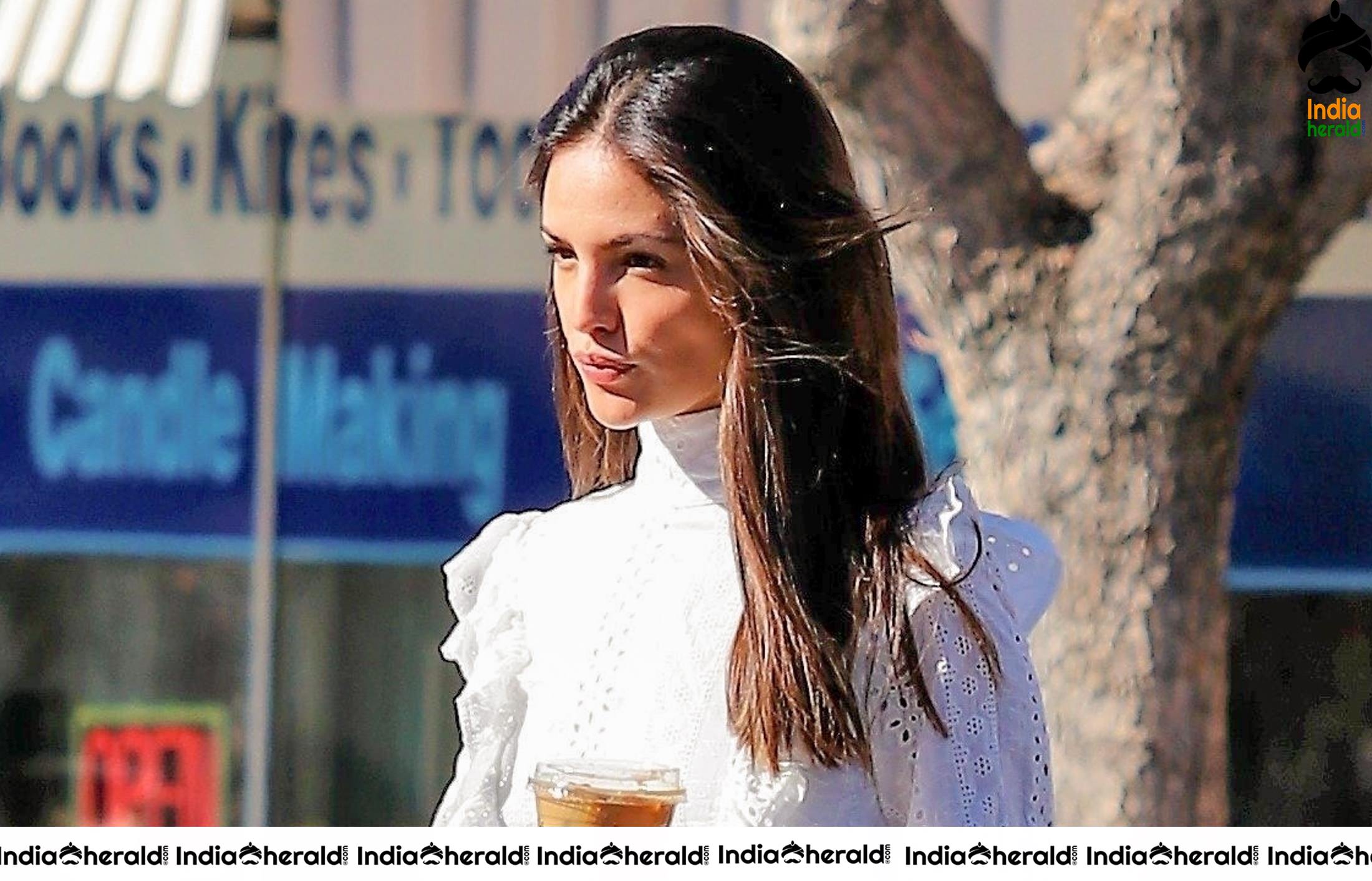 Eiza Gonzalez Outside Alfreds in West Hollywood