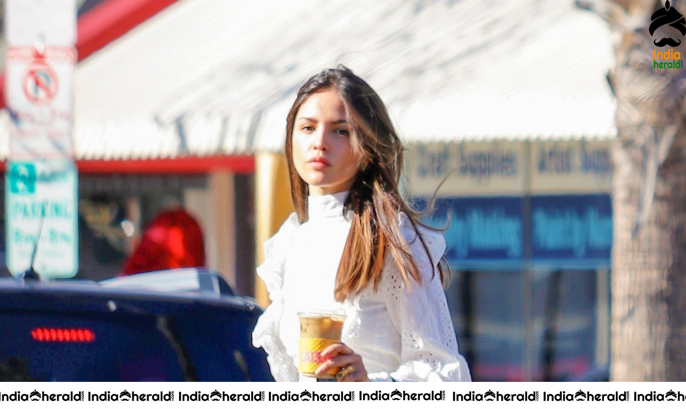 Eiza Gonzalez Outside Alfreds in West Hollywood