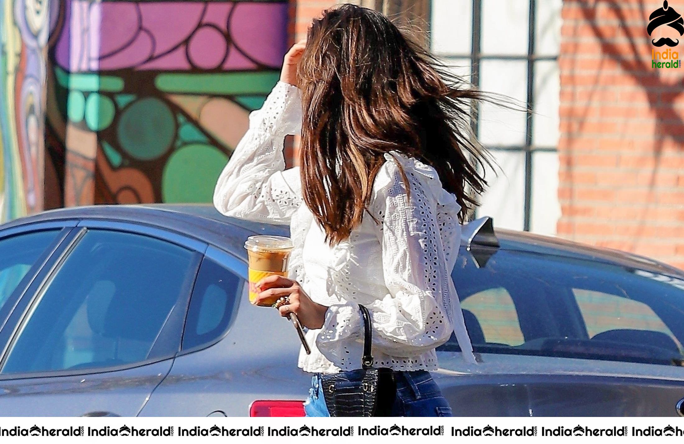 Eiza Gonzalez Outside Alfreds in West Hollywood