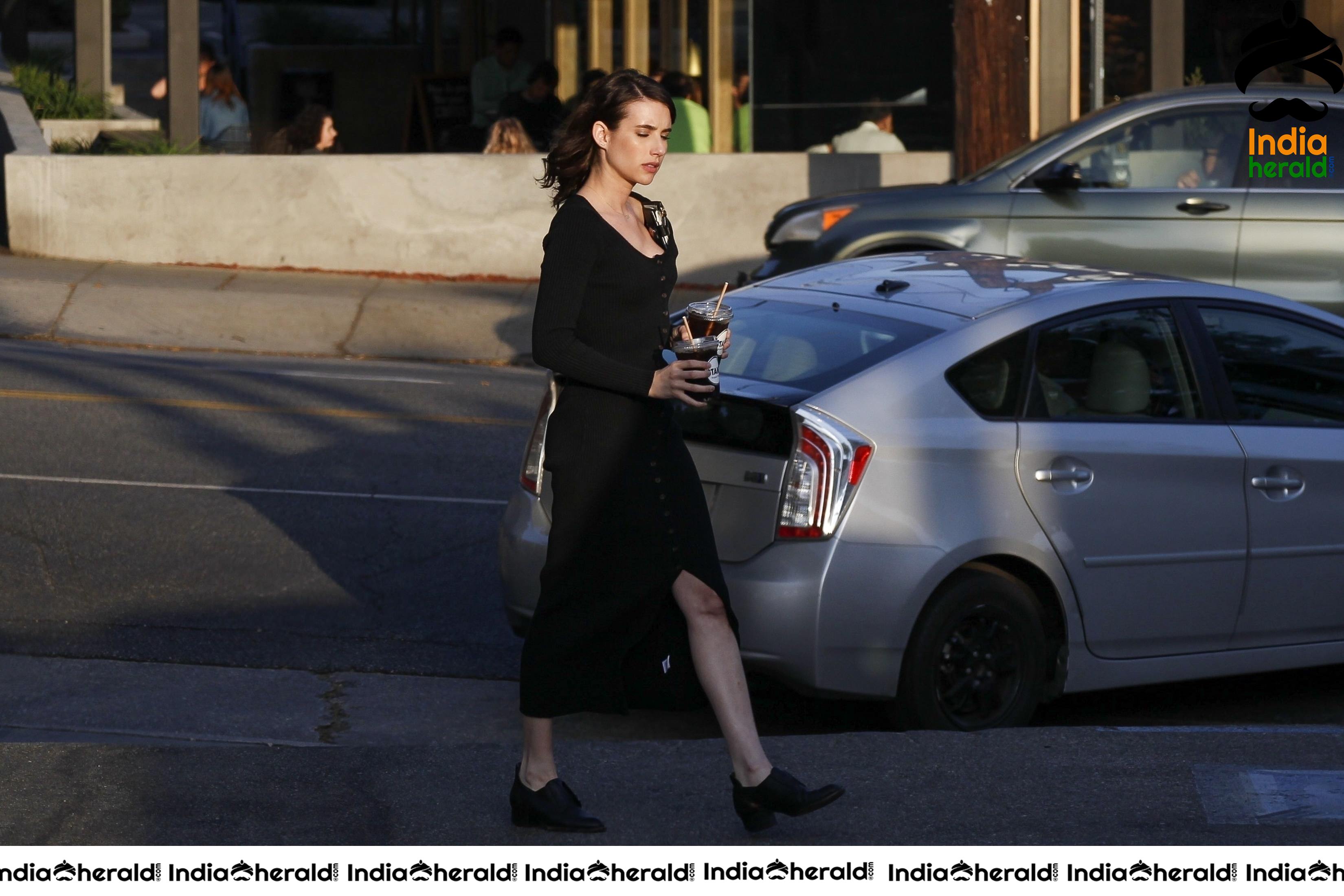 Emma Roberts Getting Coffee in Los Angeles