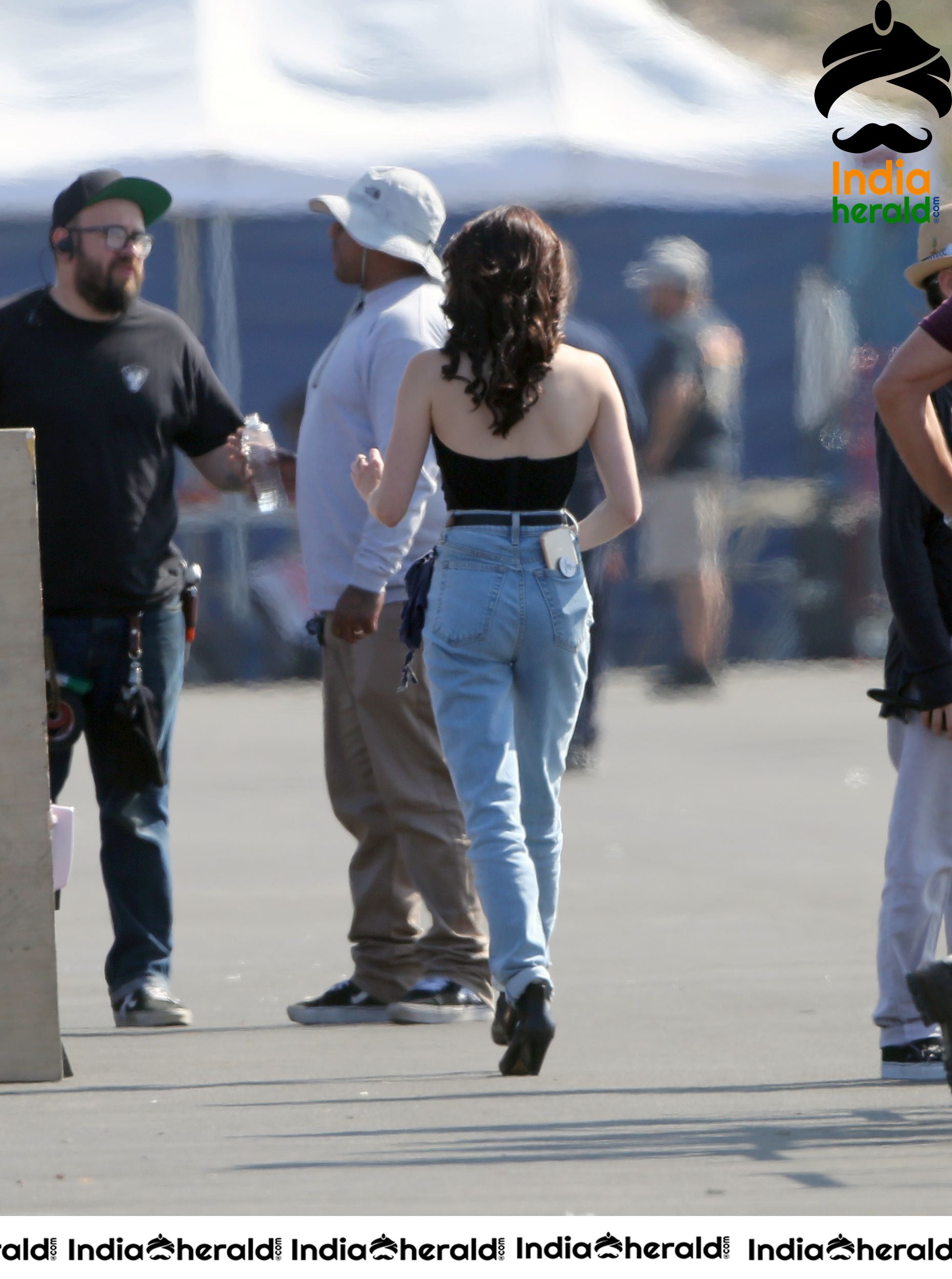 Emma Roberts on the set of American Horror Story 1984 in Los Angeles Set 2