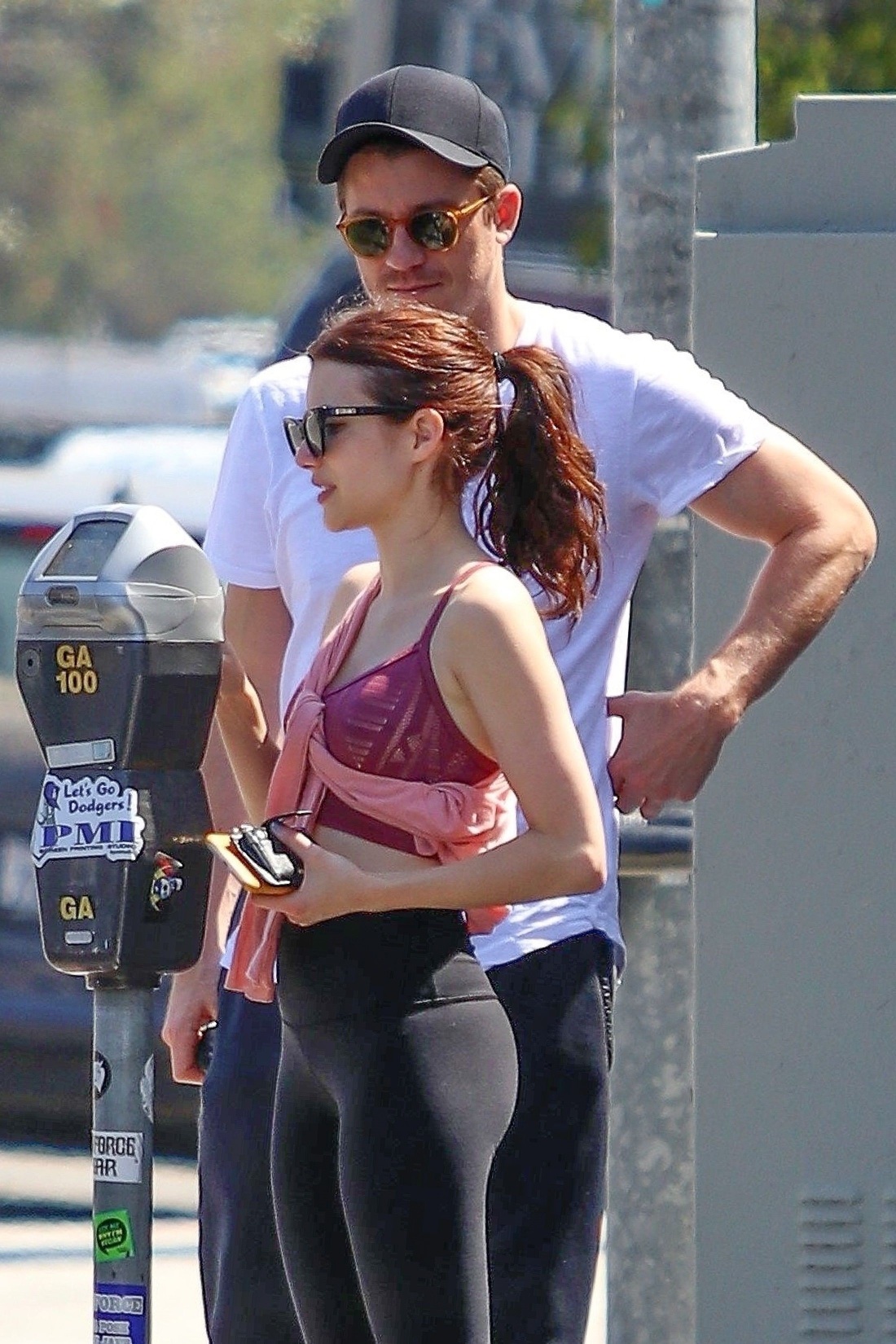 Emma Roberts With Her Boy Friend Outside A Gym In LA