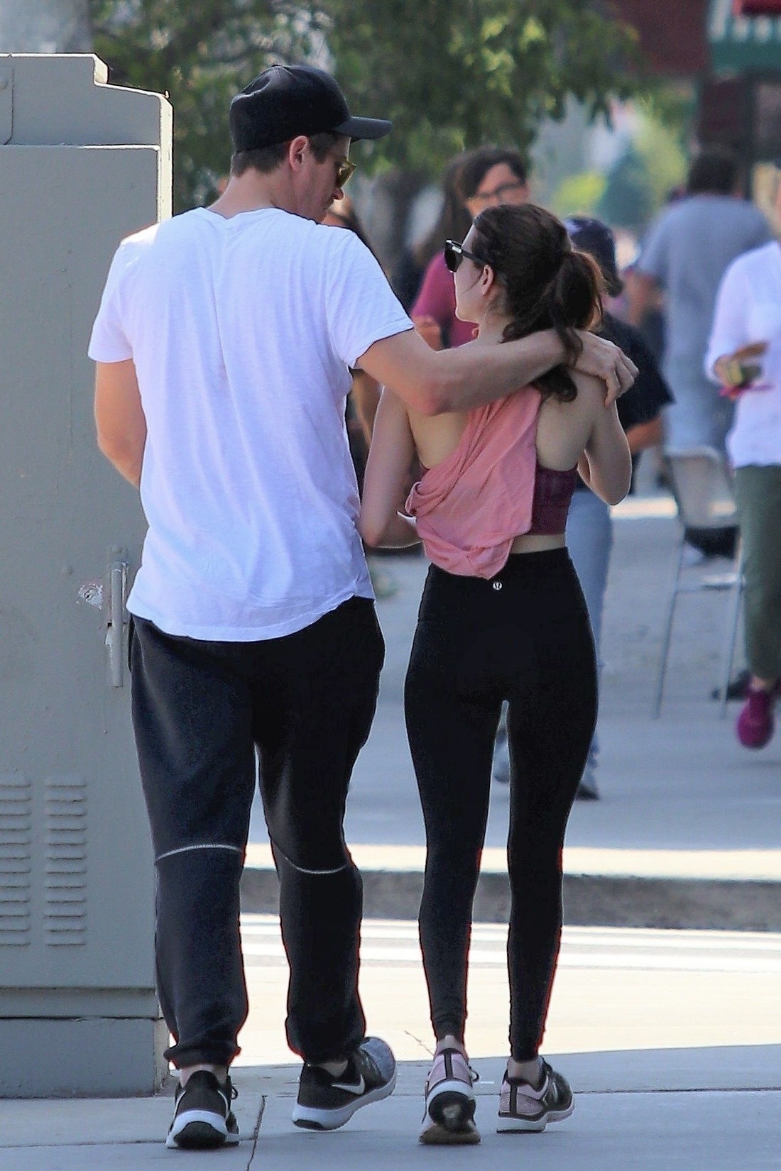 Emma Roberts With Her Boy Friend Outside A Gym In LA