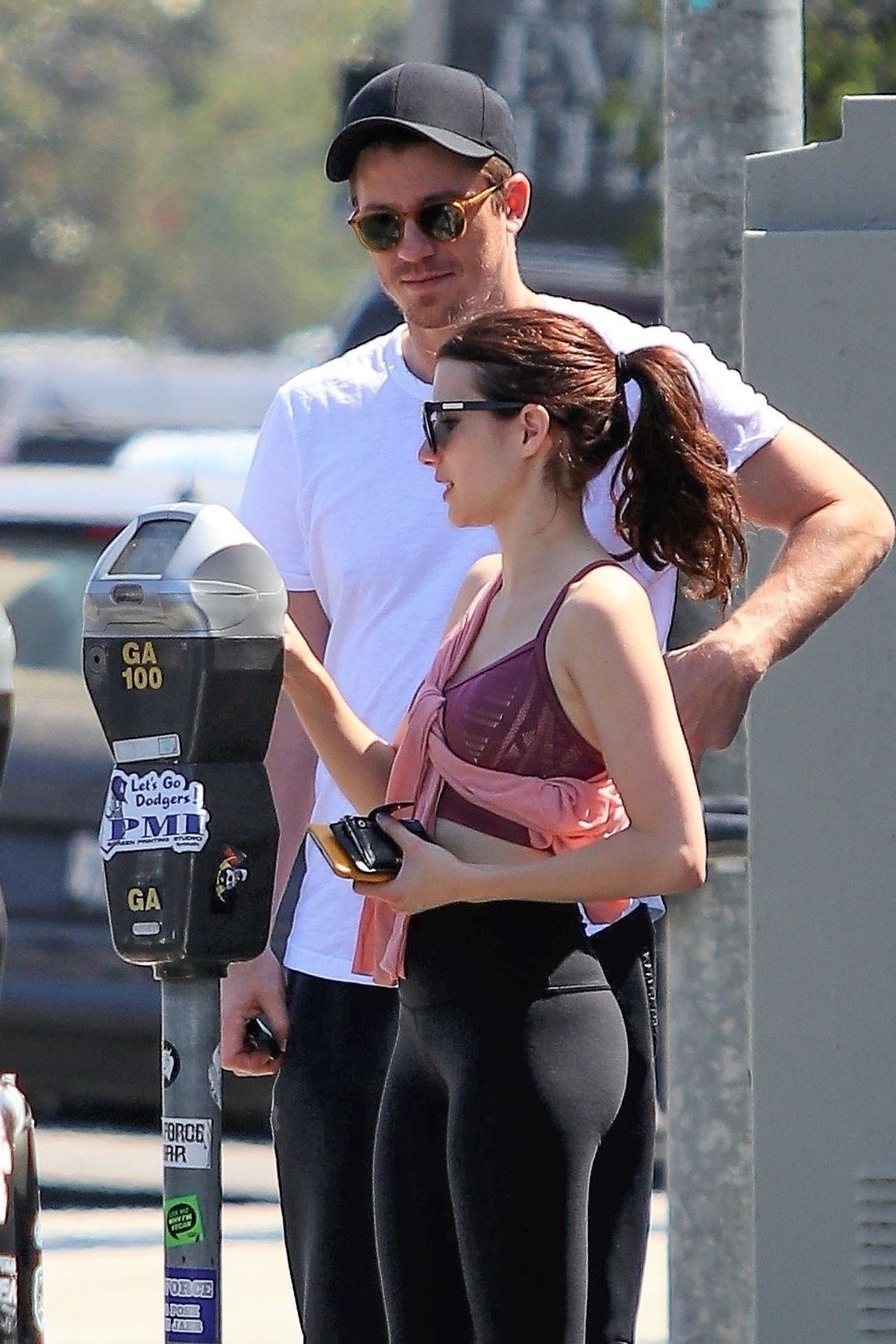 Emma Roberts With Her Boy Friend Outside A Gym In LA
