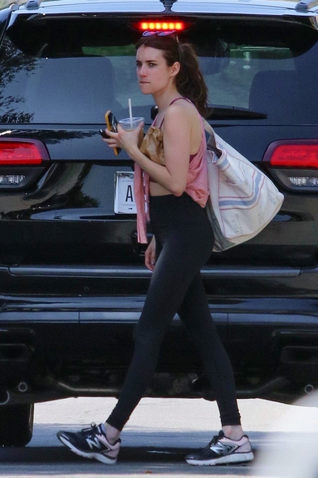 Emma Roberts With Her Boy Friend Outside A Gym In LA