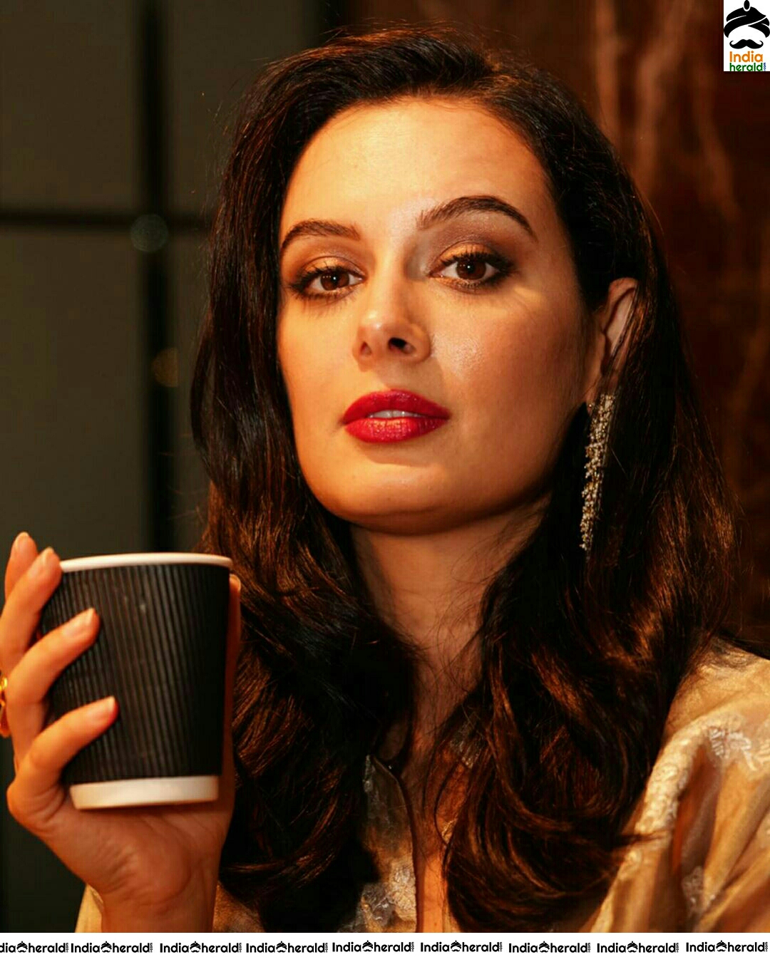 Evelyn Sharma Pretty In Red Colour Dress