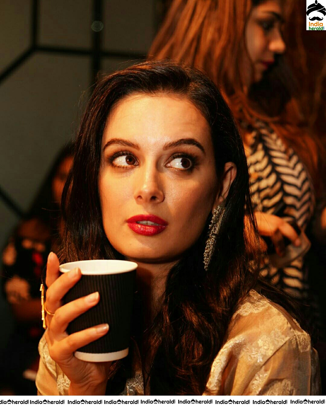 Evelyn Sharma Pretty In Red Colour Dress