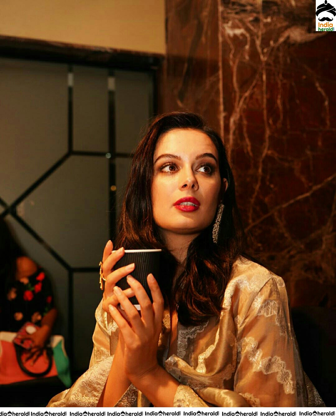 Evelyn Sharma Pretty In Red Colour Dress