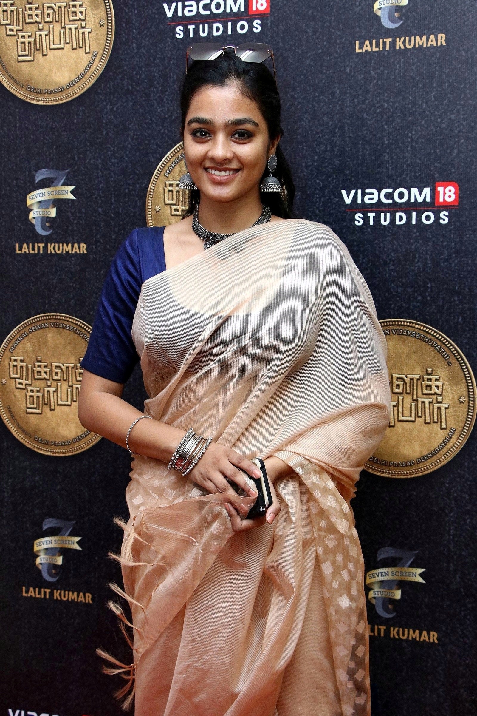 Gayathrie Latest Hot Stills In Transparent Saree During Tuglaq Darbar Pooja