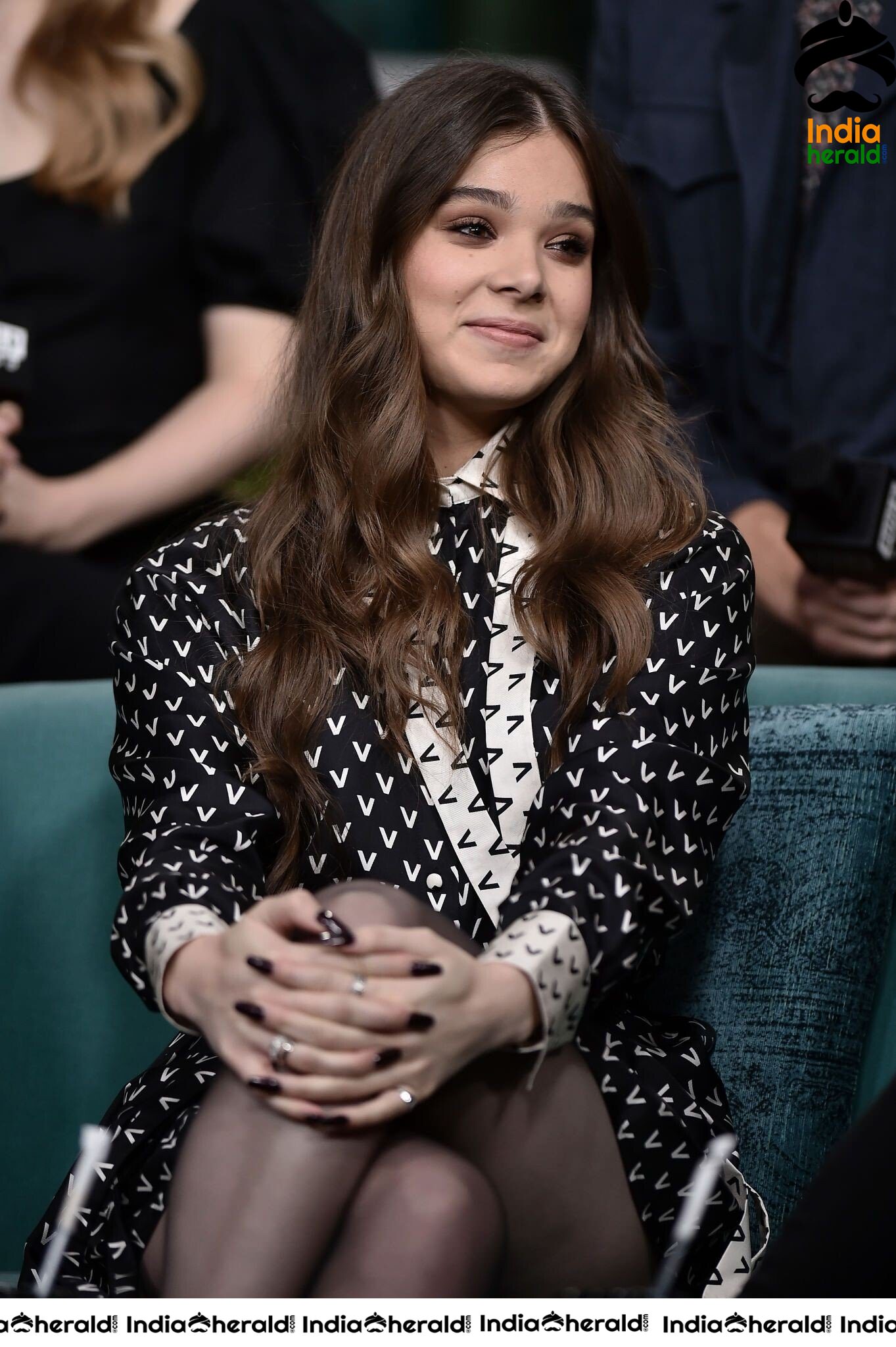 Hailee Steinfeld in Black Transparent Stockings at AOL Build in New York City Set 2