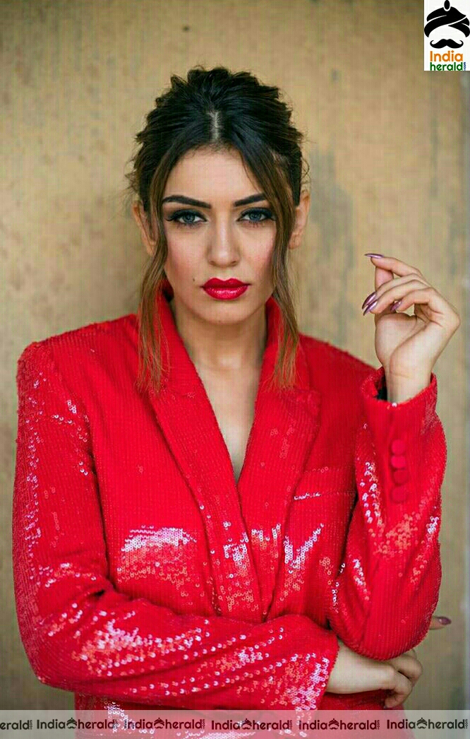 Hansika Latest Stylish Red Dress Photostills