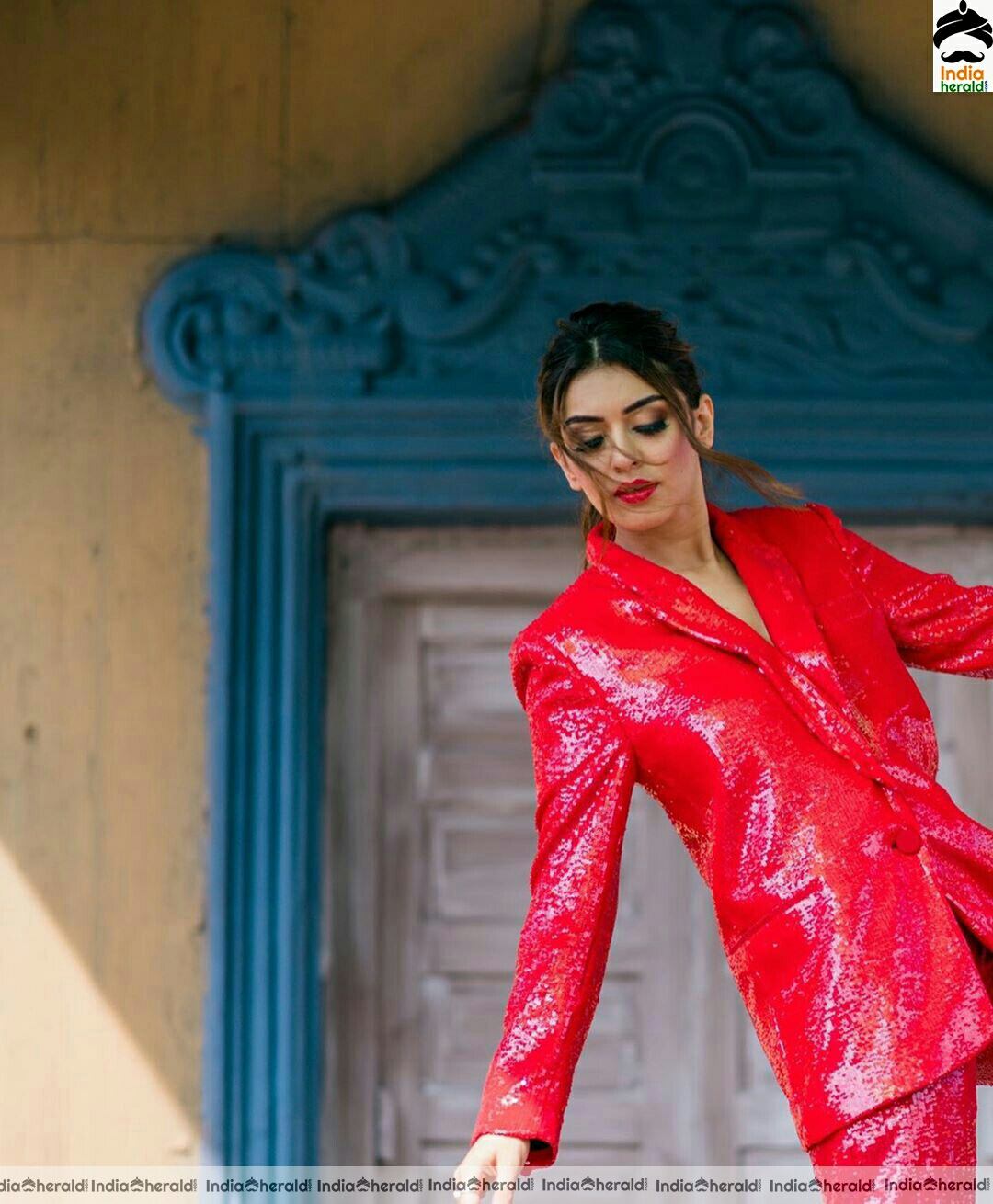 Hansika Latest Stylish Red Dress Photostills