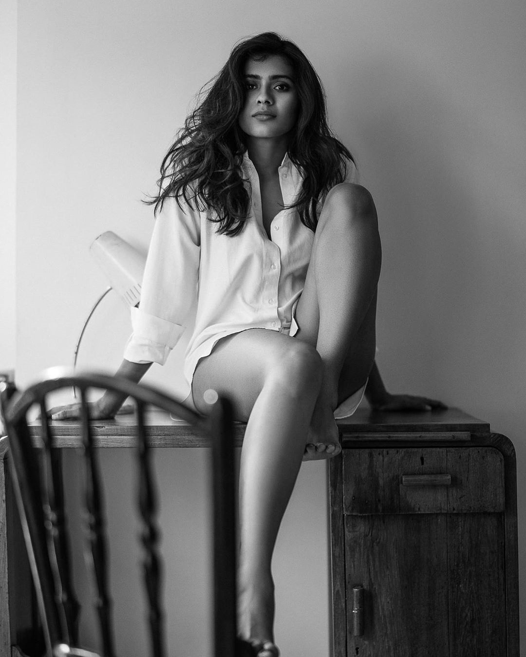 Hebah Patel Hot Black And White Photoshoot