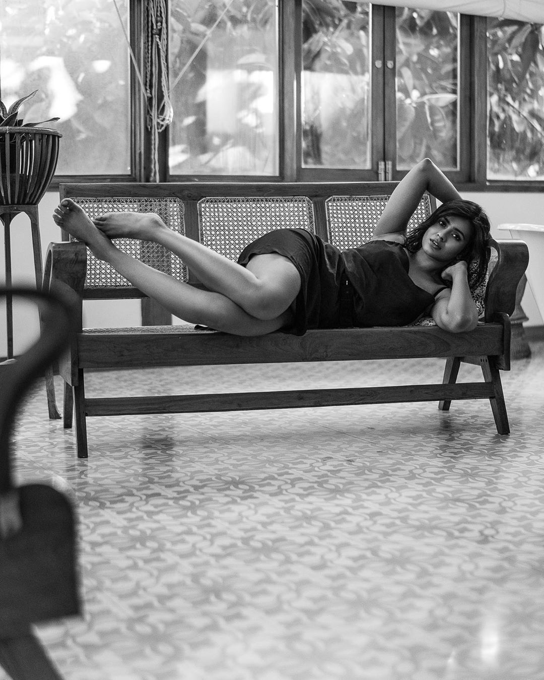 Hebah Patel Smoking Hot Black And White Photoshoot Stills