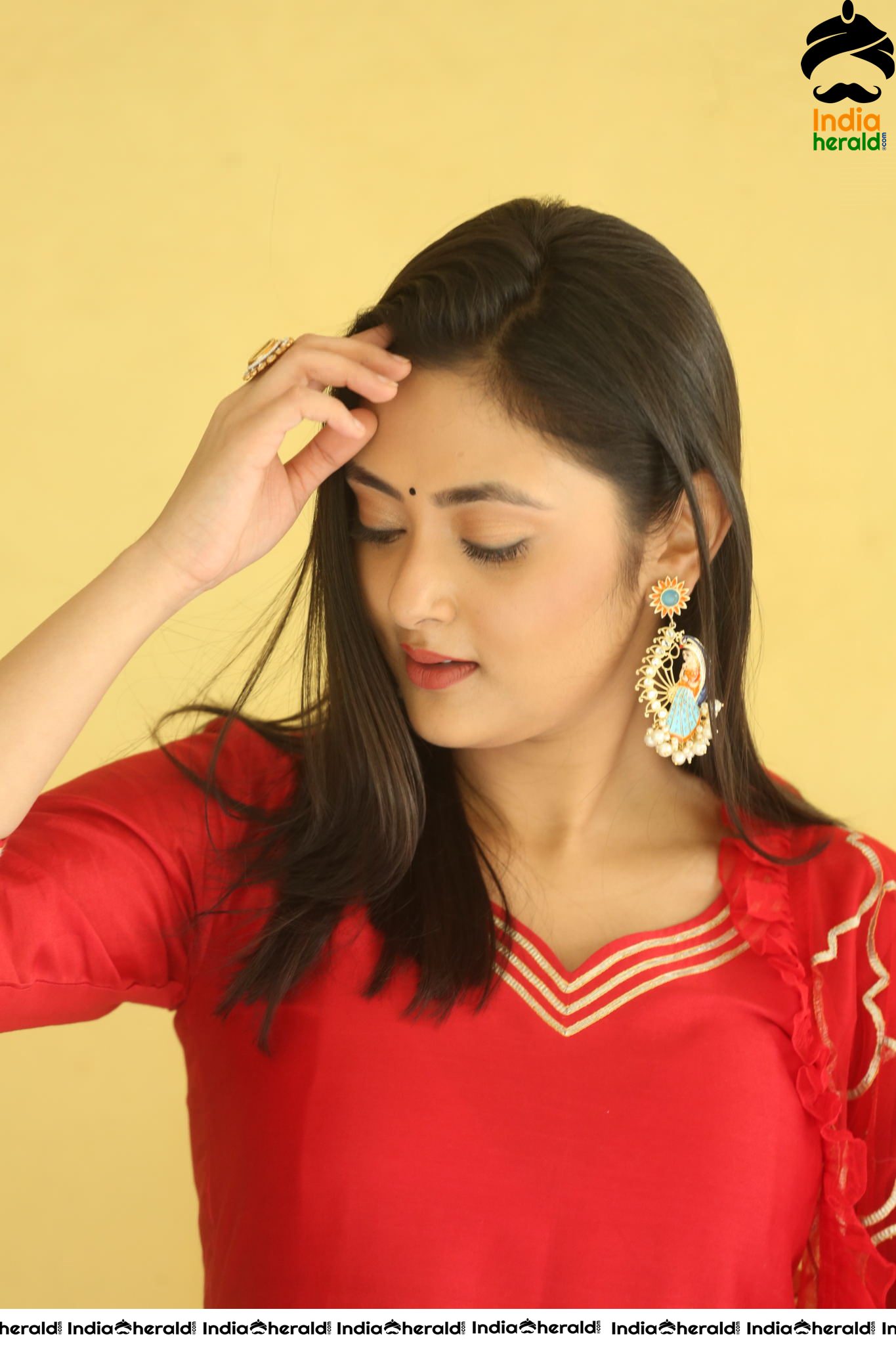 Heroine Megha Chowdhury Latest in Red Set 2