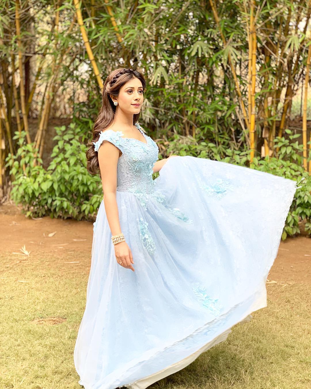 Hiba Nawab Hot In Blue Frock Dress