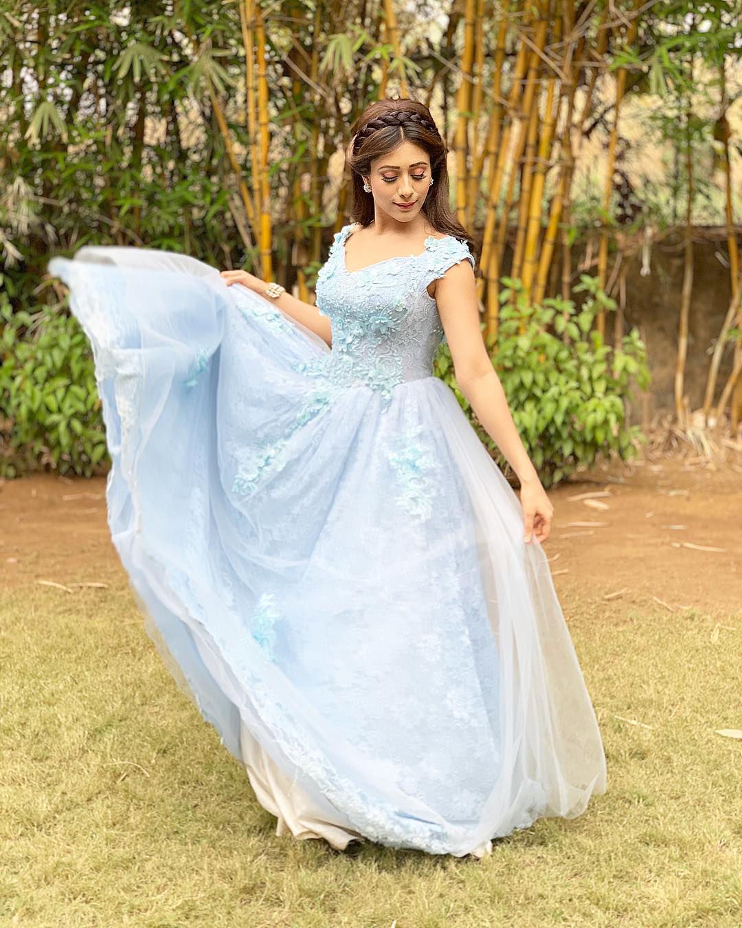 Hiba Nawab Hot In Blue Frock Dress