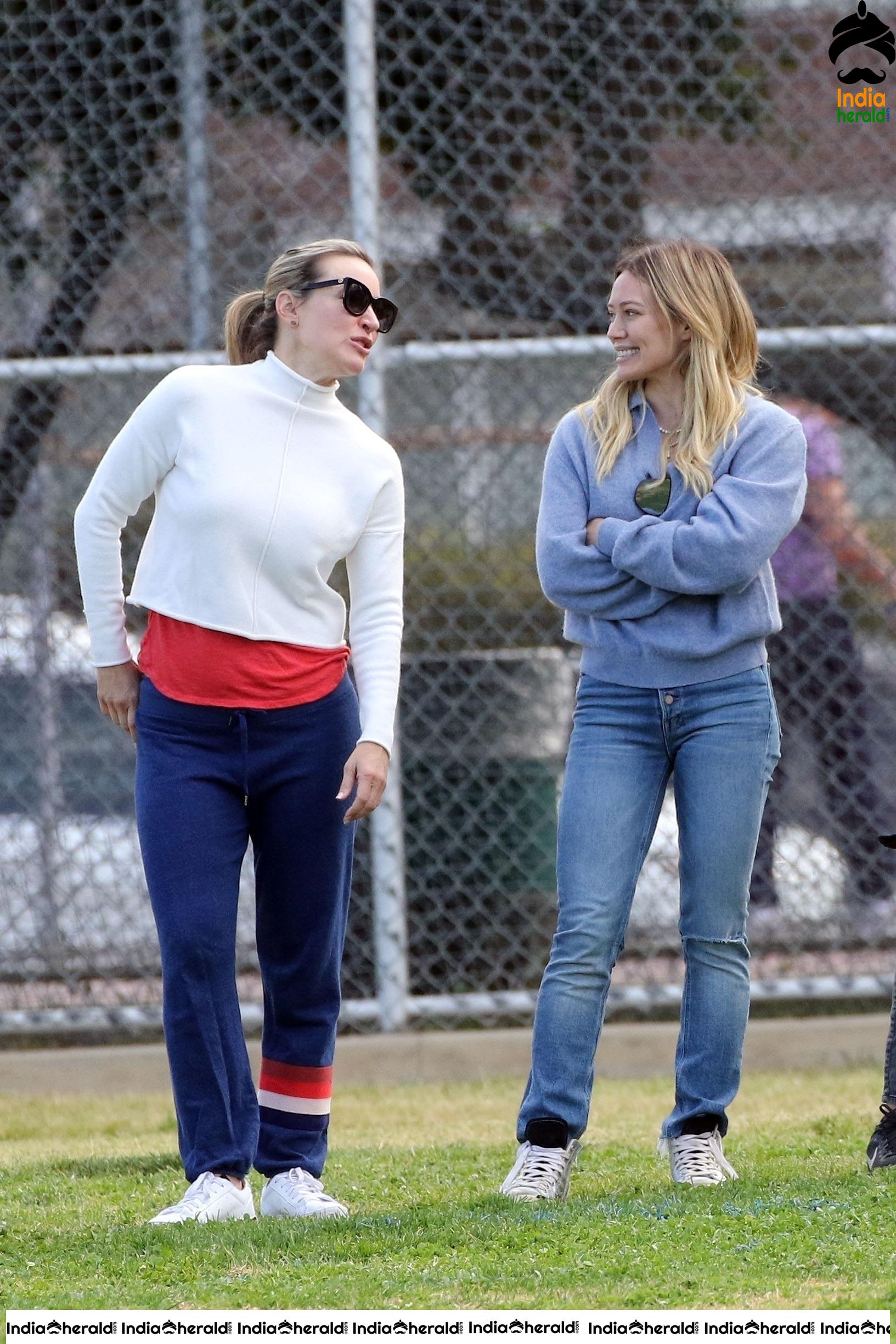 Hilary Duff at her sons football game in Los Angeles