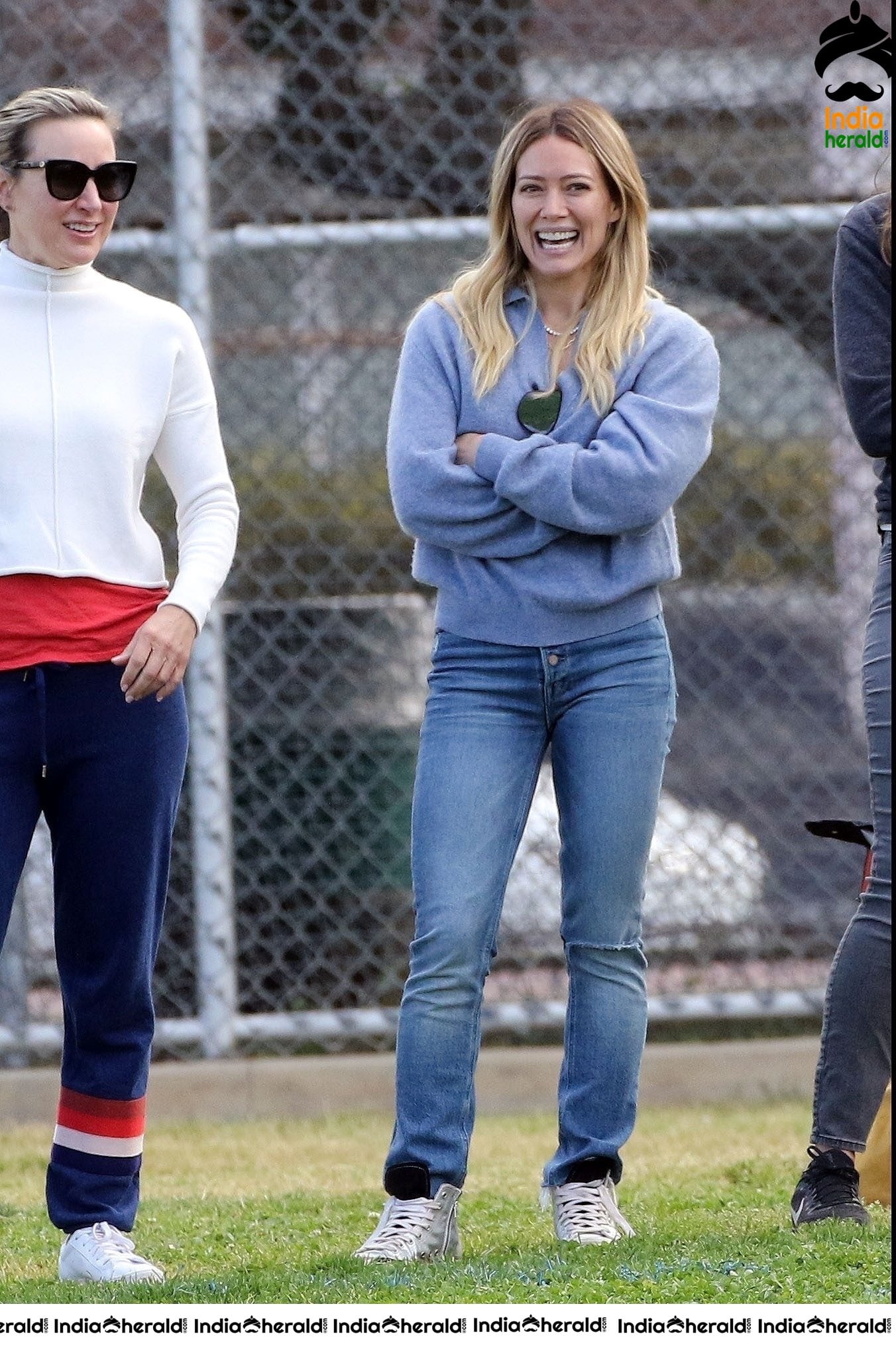 Hilary Duff at her sons football game in Los Angeles
