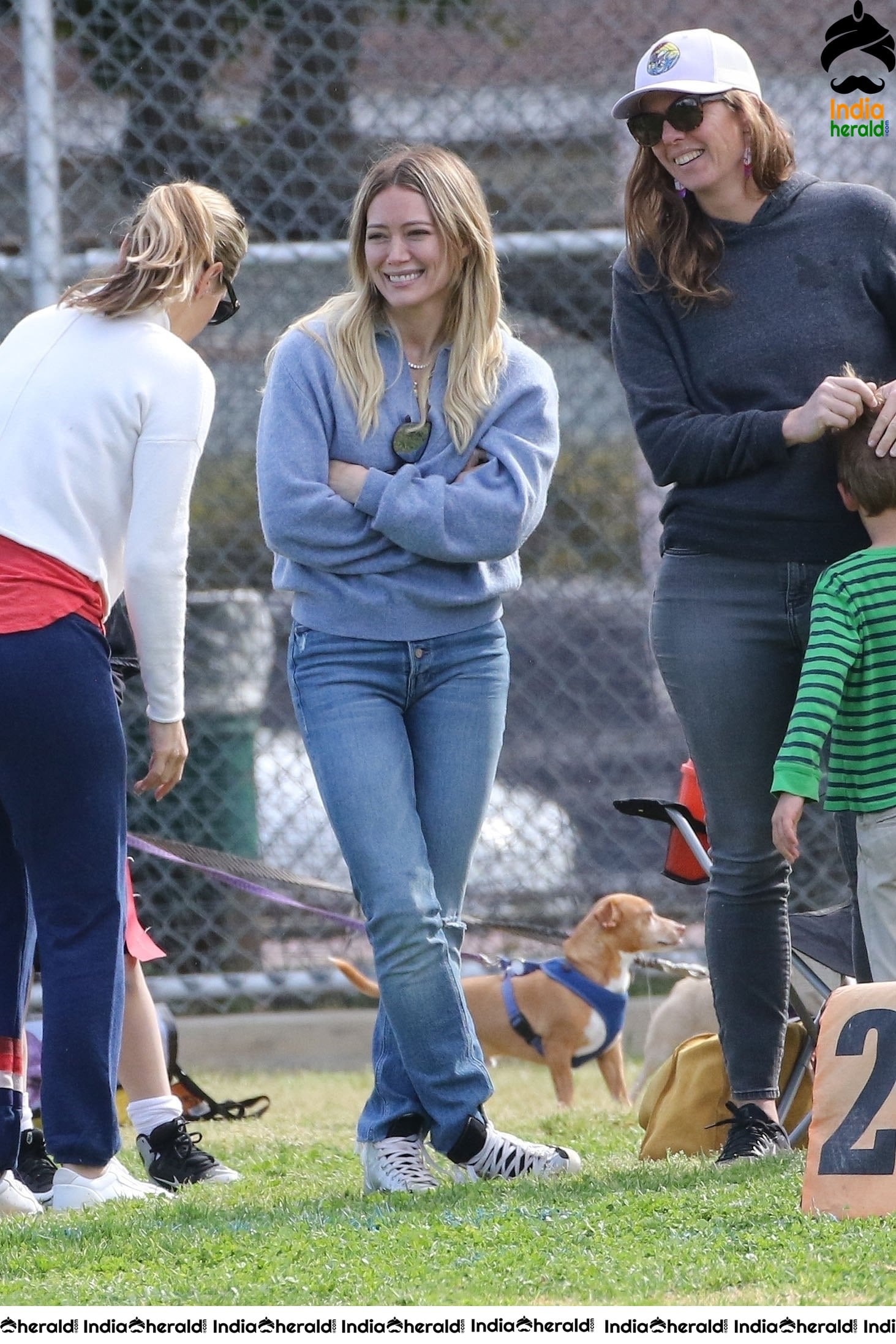 Hilary Duff at her sons football game in Los Angeles