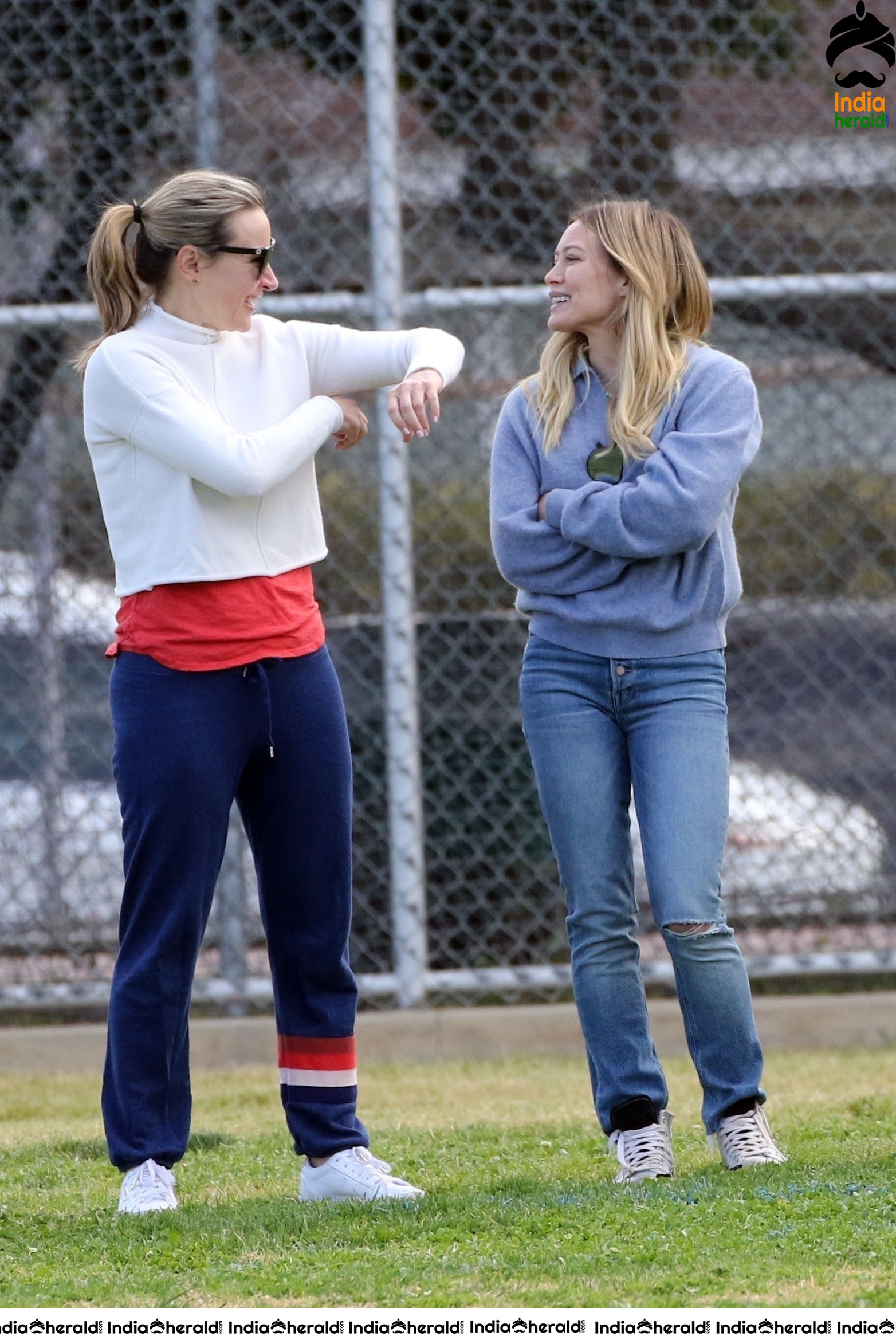 Hilary Duff at her sons football game in Los Angeles