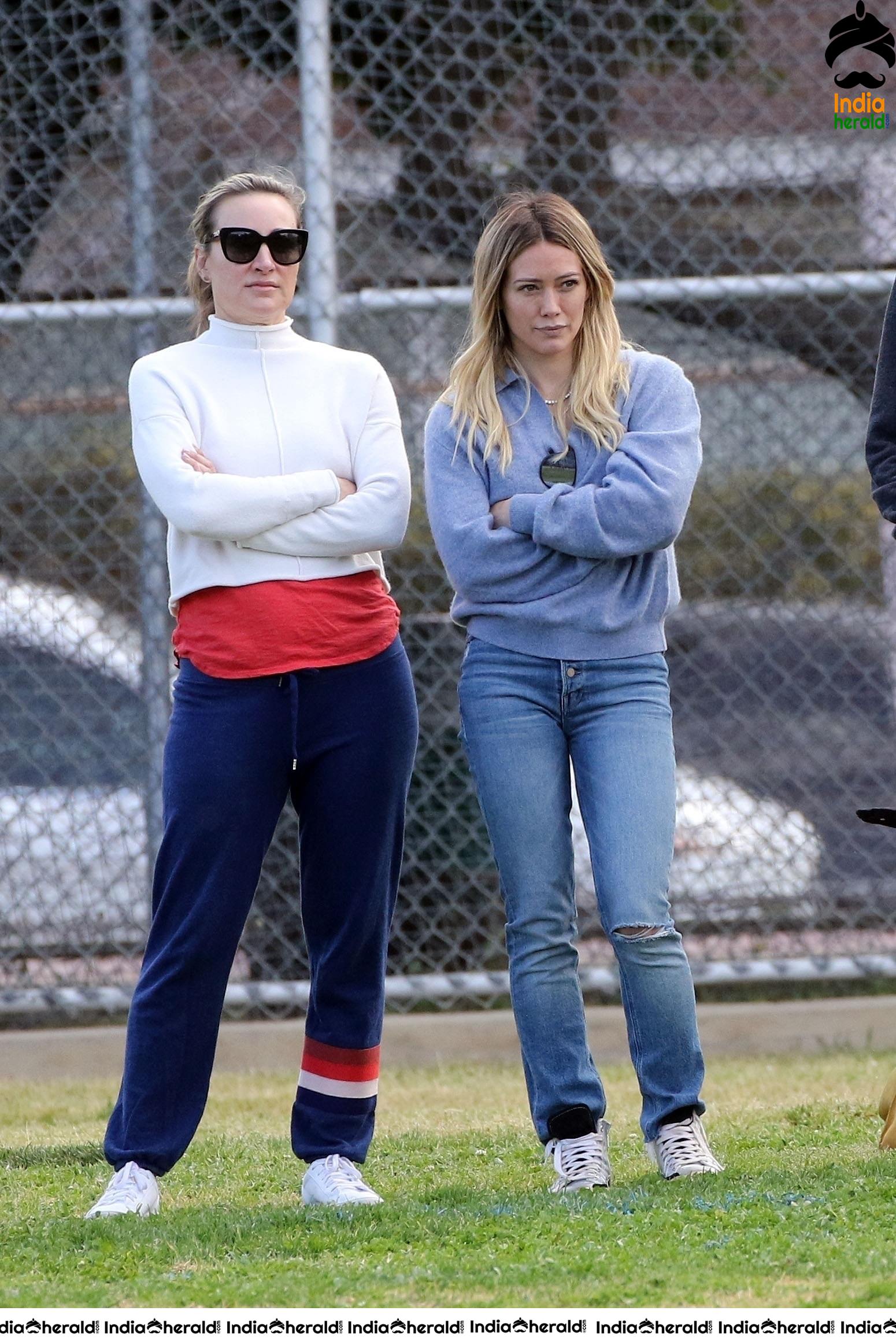 Hilary Duff at her sons football game in Los Angeles