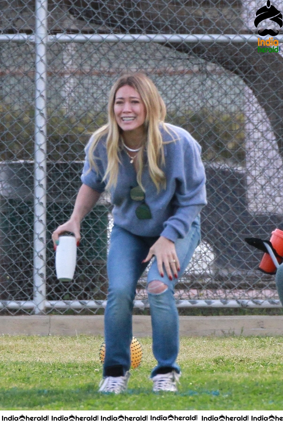 Hilary Duff at her sons football game in Los Angeles