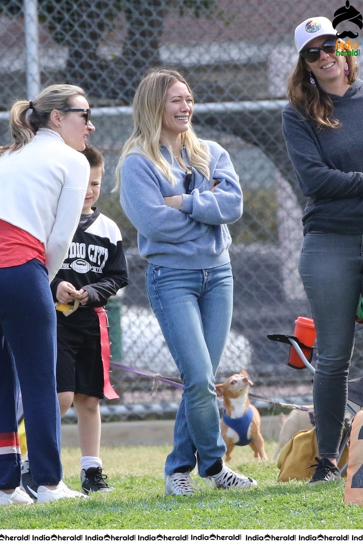 Hilary Duff at her sons football game in Los Angeles