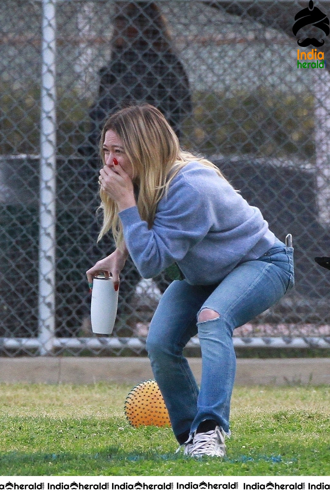 Hilary Duff at her sons football game in Los Angeles