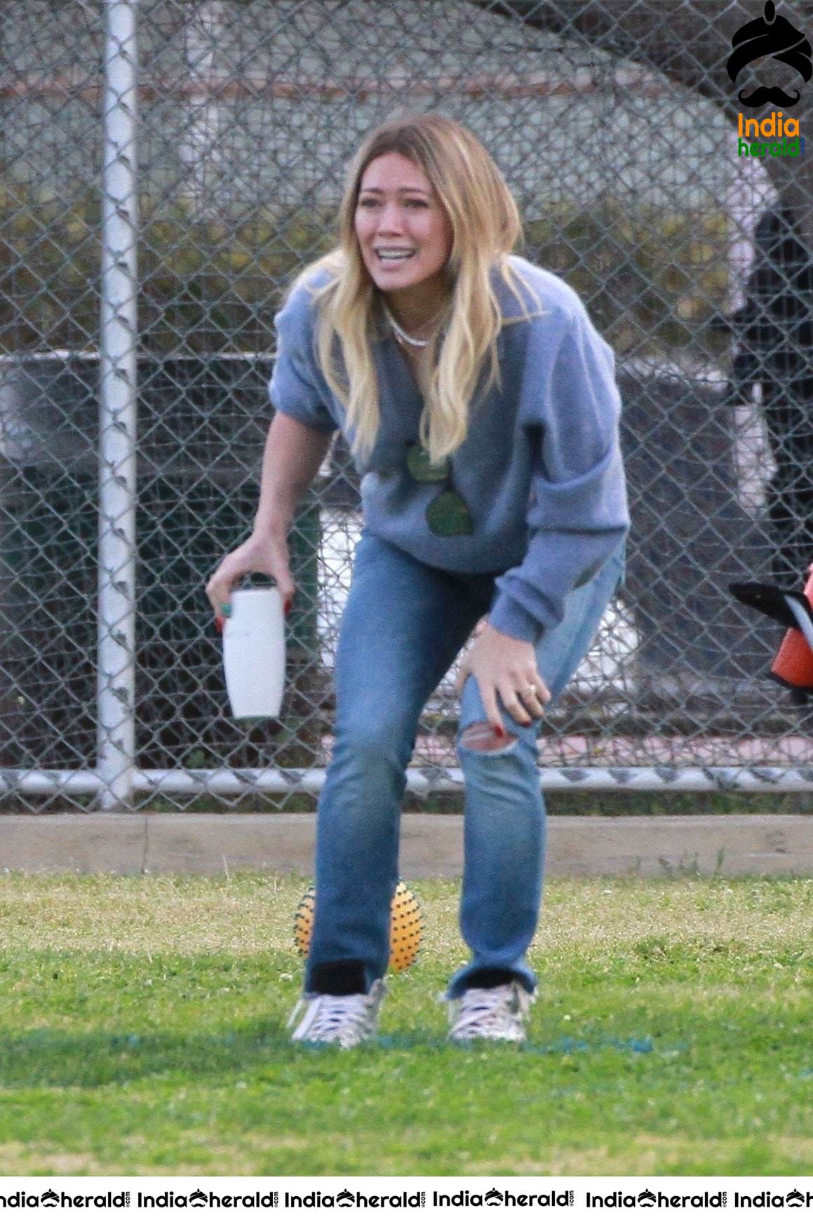 Hilary Duff at her sons football game in Los Angeles