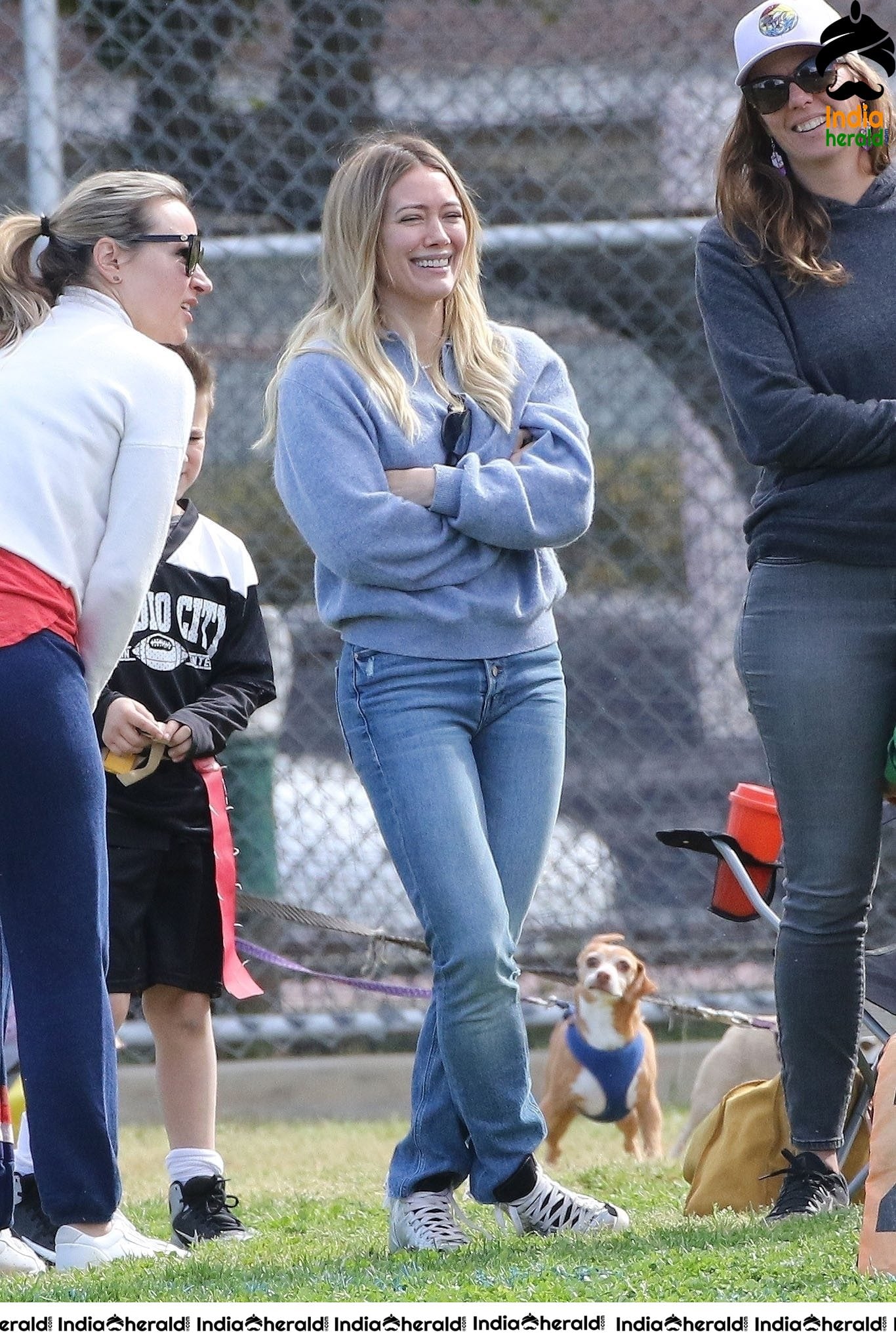 Hilary Duff at her sons football game in Los Angeles