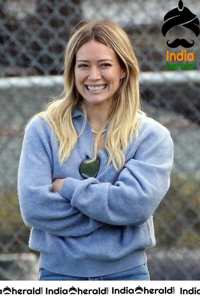 Hilary Duff at her sons football game in Los Angeles