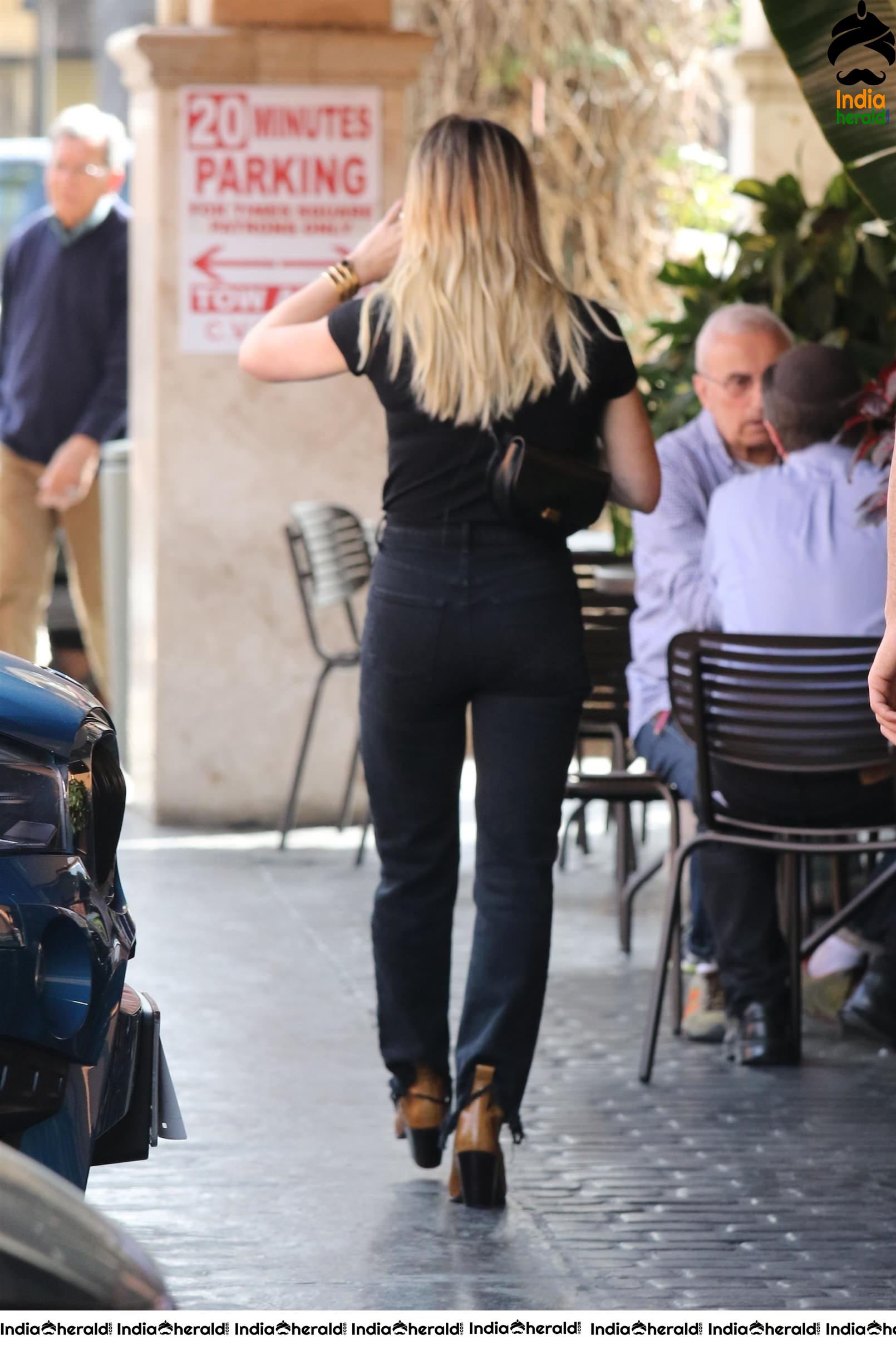 Hilary Duff spotted in Black attire while going to a meeting in Los Angeles