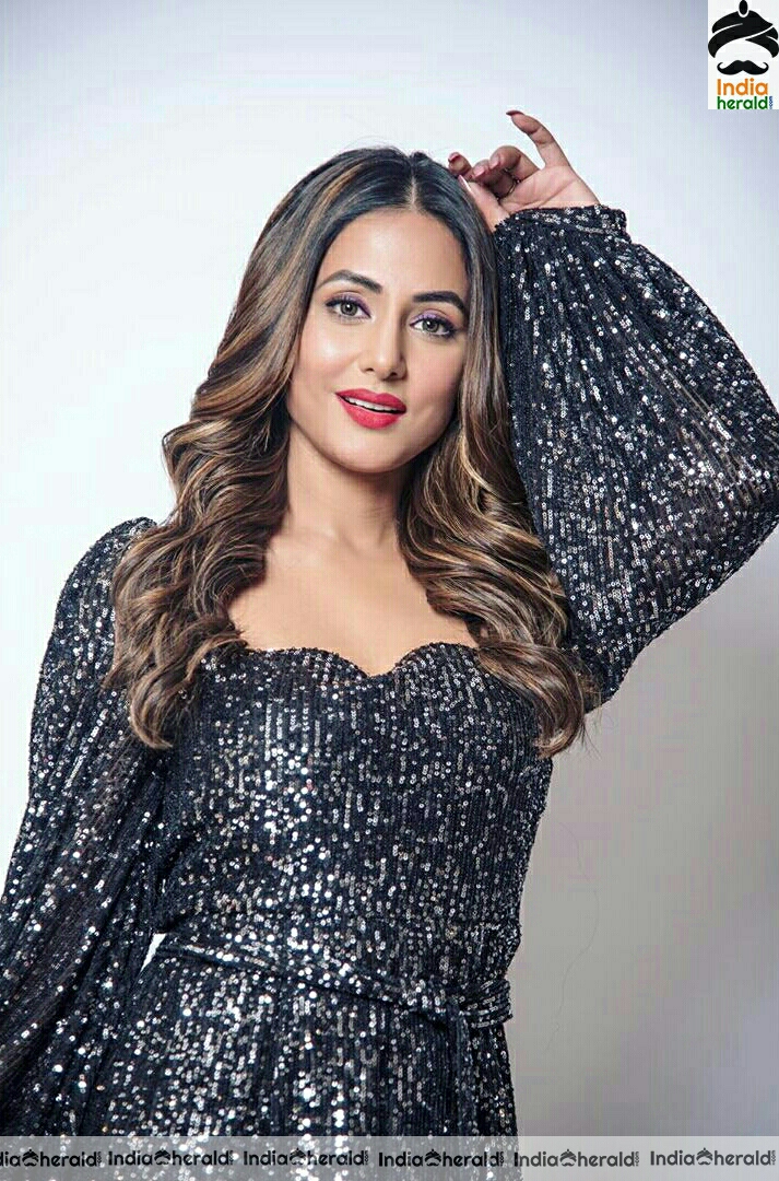 Hina Cute photo Stills In black Glitter Dress