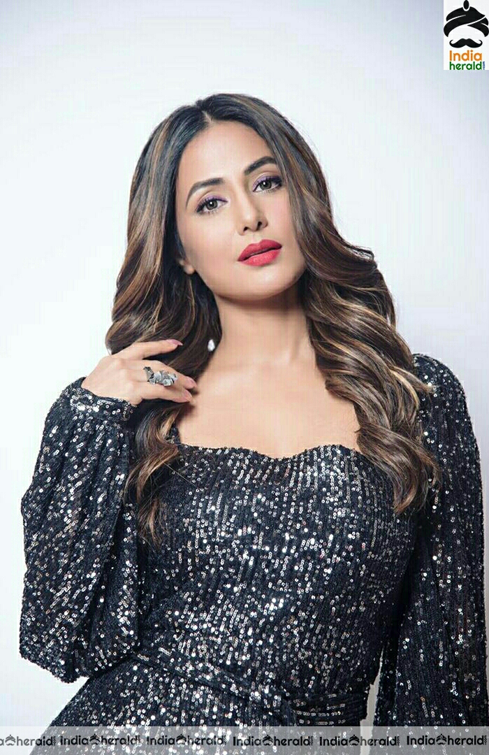 Hina Cute photo Stills In black Glitter Dress