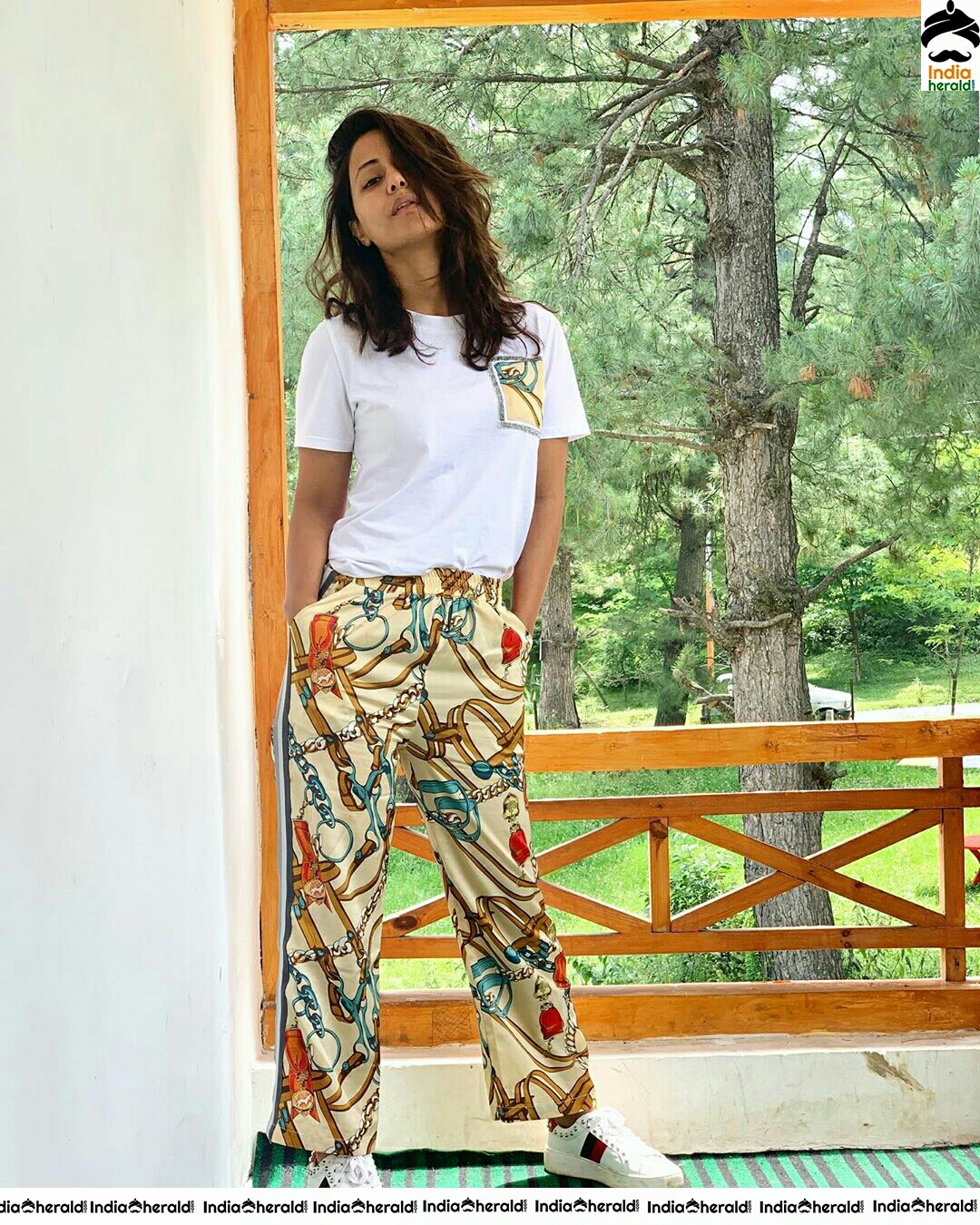 Hina Khan Cute In White T Shirt Stills