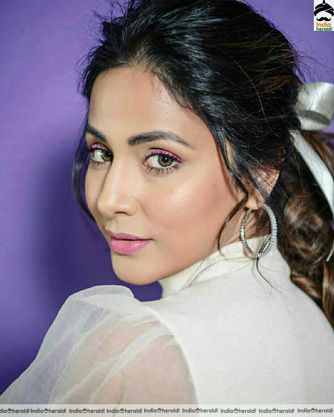 Hina Khan Cute White Dress Stills