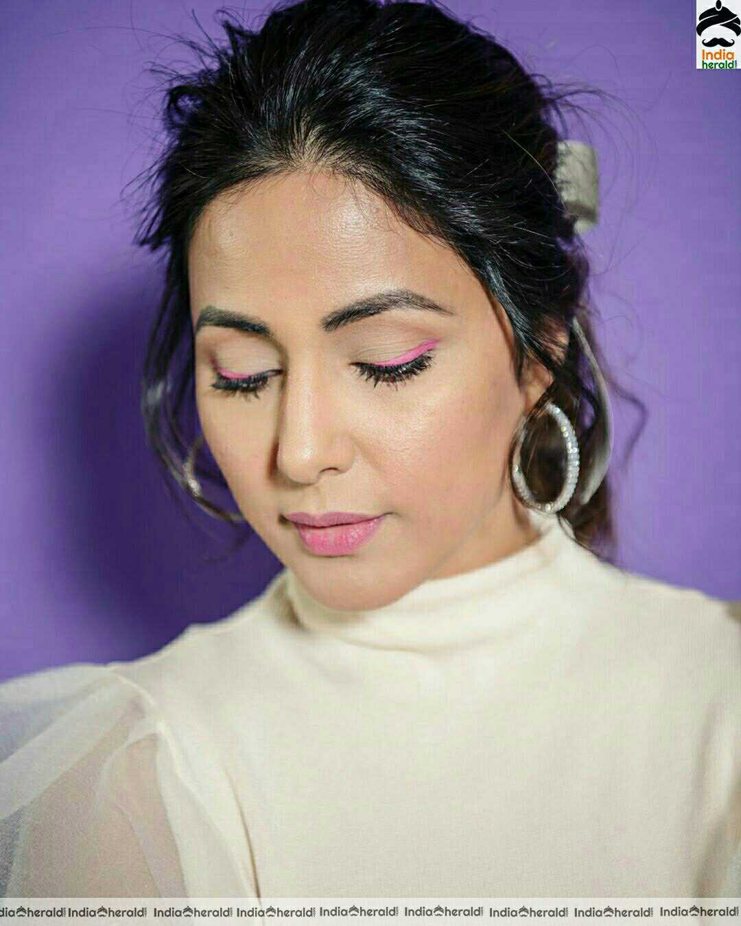 Hina Khan Cute White Dress Stills