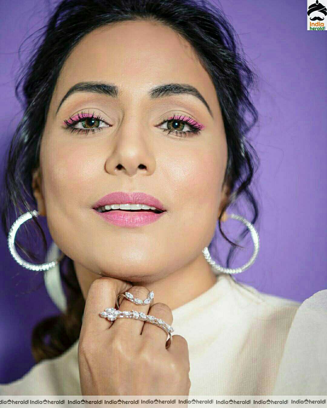 Hina Khan Cute White Dress Stills