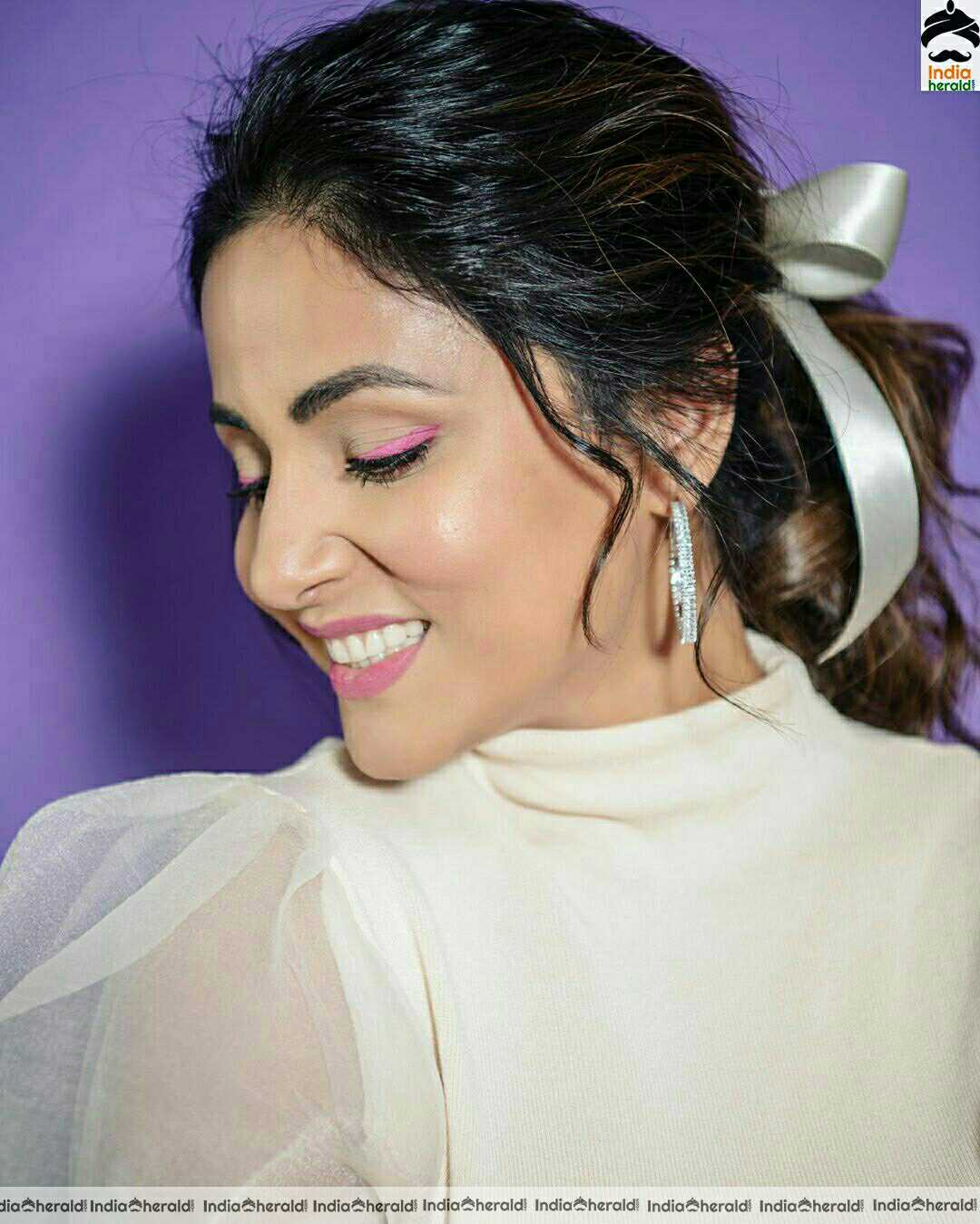 Hina Khan Cute White Dress Stills