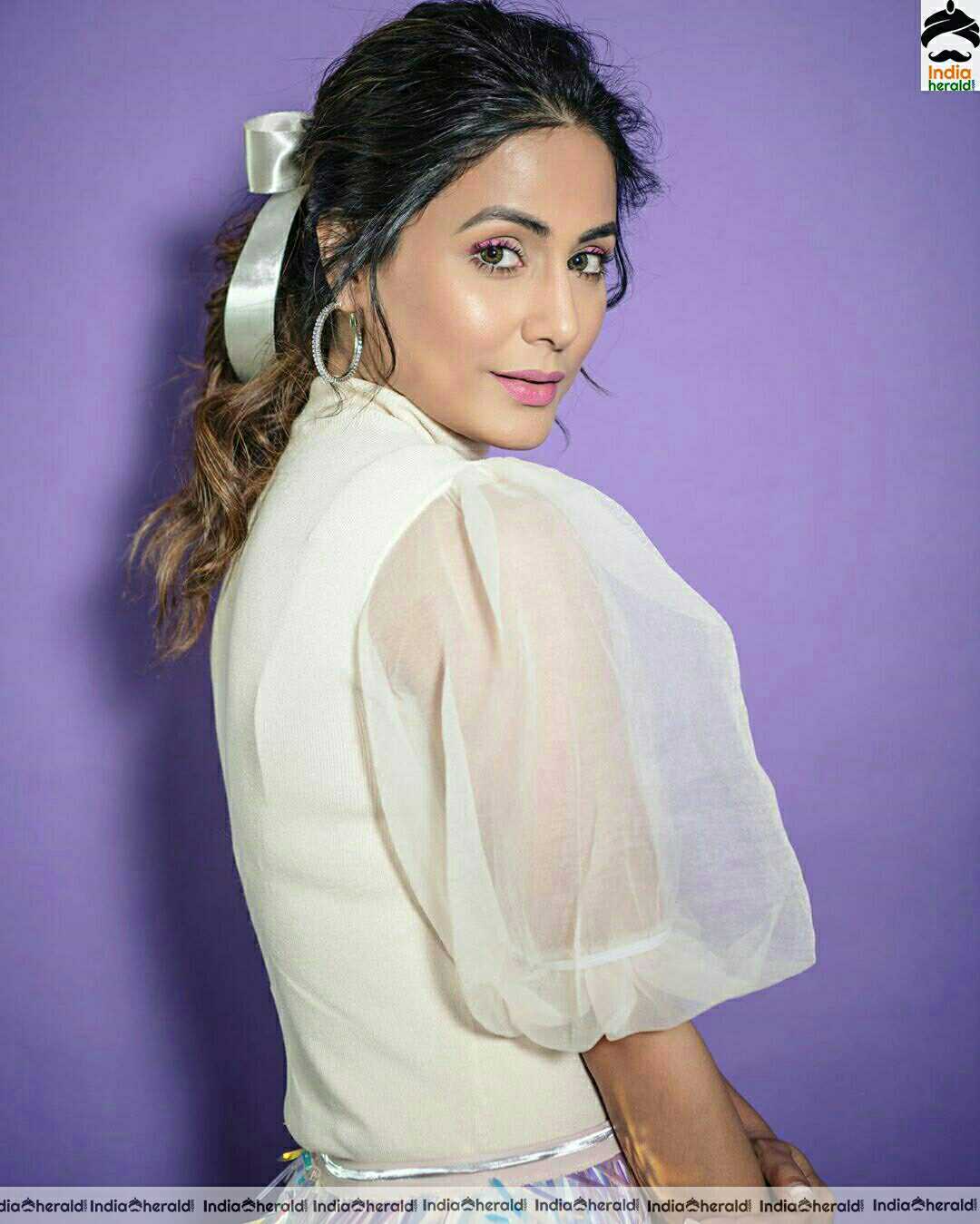 Hina Khan Cute White Dress Stills