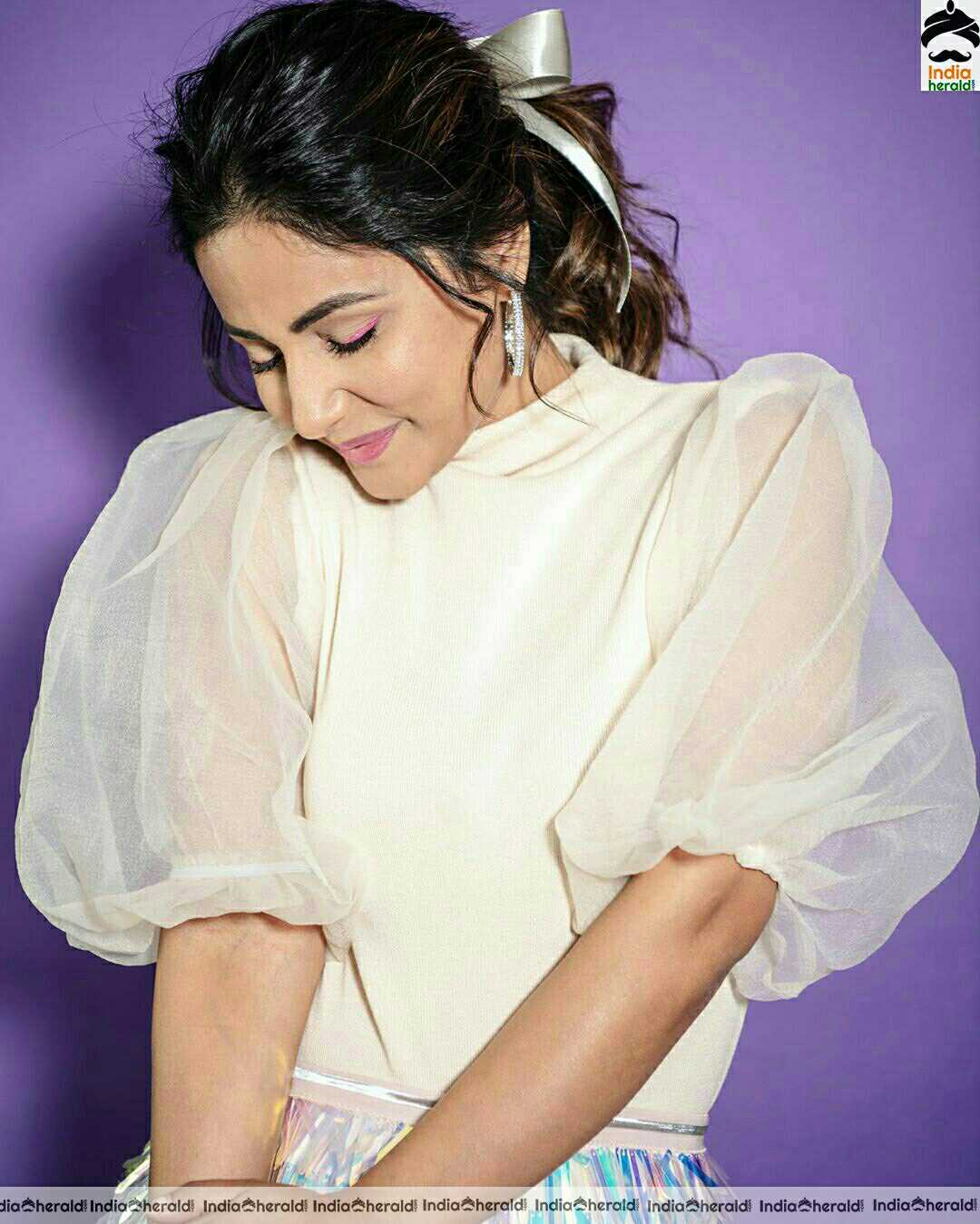 Hina Khan Cute White Dress Stills