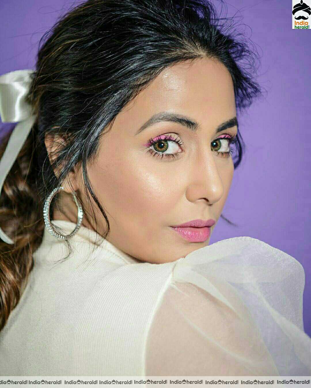 Hina Khan Cute White Dress Stills