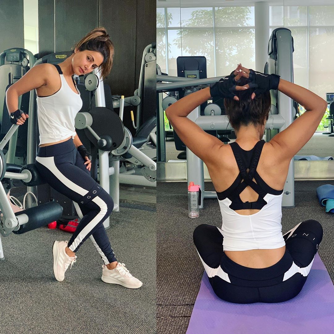 Hina Khan Flaunts Her Sexy Abs At The Gym