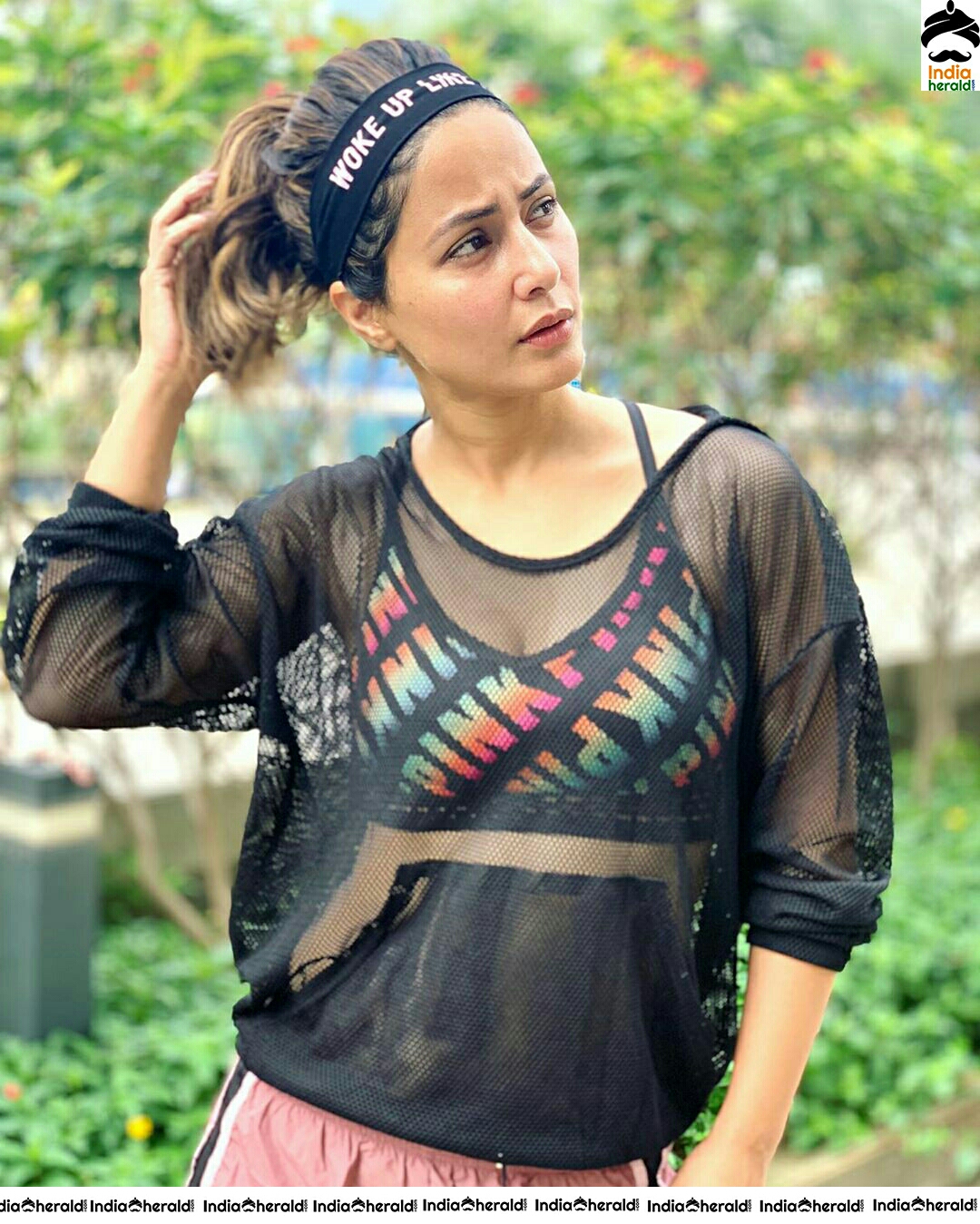 Hina Khan Hot In Black Net Transparent Top In These Photoshoot